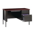 Office Desks & Workstations | Alera 25964 45 in. x 24 in. x 29.5 in. Single Pedestal Steel Desk - Mahogany/Charcoal/Charcoal Legs image number 3