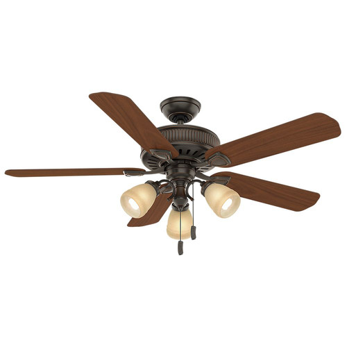 Ceiling Fans | Casablanca 54006 54 in. Ainsworth Gallery 3 Light Onyx Bengal Ceiling Fan with Light image number 0