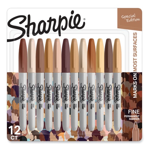 Permanent Markers | Sharpie 2154107 Fine Bullet Tip Permanent Marker - Assorted Portrait Colors (12/Pack) image number 0
