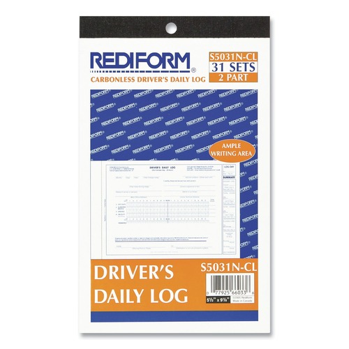Office Jansan | Rediform S5031NCL 8.75 in. x 5.38 in. Two-Part Carbonless Driver's Daily Log Book image number 0