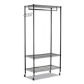Office Jansan | Alera ALEGR364818BL 48 in. W x 18 in. D x 75 in. H 40 Garments Wire Shelving Garment Rack - Black image number 0