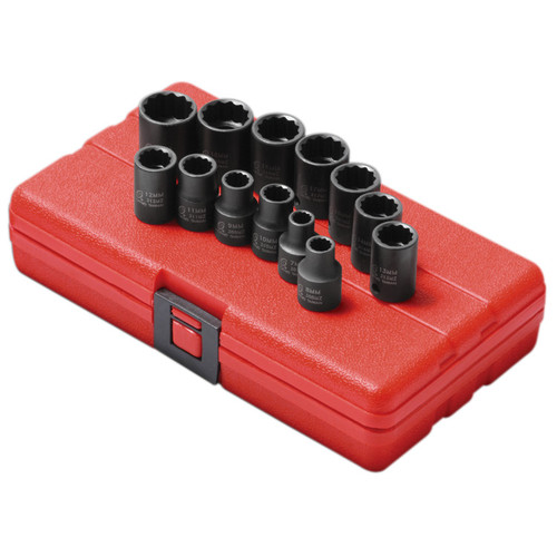 Sockets | Sunex 3675 13-Piece 3/8 in. Drive 12-Point Metric Impact Socket Set image number 0