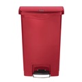 Trash & Waste Bins | Rubbermaid Commercial 1883564 Streamline 8-Gallon Front Step Style Resin Step-On Container - Red image number 1