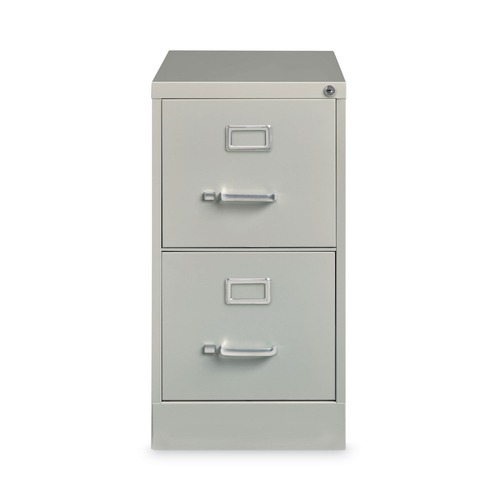 Office Filing Cabinets & Shelves | Alera 26128 15 in. x 26.5 in. x 28.37 in. Letter-Size Two-Drawer Economy Vertical File - Light Gray image number 0