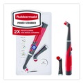 Cleaning & Janitorial Supplies | Rubbermaid 2057486 Reveal Power Scrubber Red/White Nylon Bristles 1.73-in Brush Red Plastic Handle image number 8