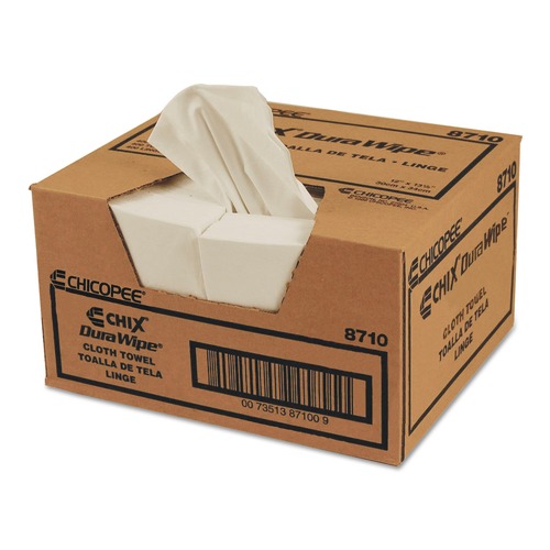 Cleaning & Disinfecting Wipes | Chicopee 8710 VeraClean 12 in. x 13 in. 1/4-Fold Critical Cleaning Wipes with Smooth Texture - White (400/Carton) image number 0
