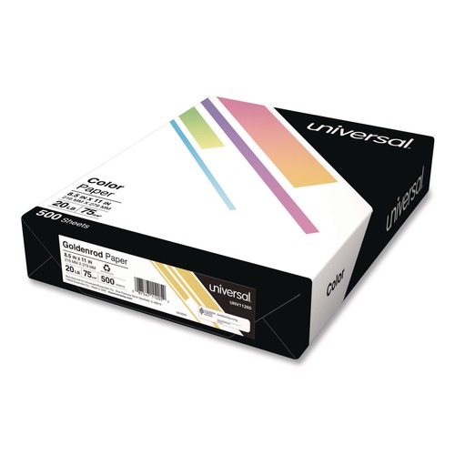 Office Jansan | Universal UNV11205 8.5 in. x 11 in. 20-lb. Deluxe Colored Paper - Goldenrod (500/Ream) image number 0