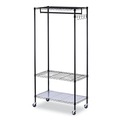 Office Jansan | Alera ALEGR363618BL 36 in. W x 18 in. D x 75 in. H 30 Garments Wire Shelving Garment Rack - Black image number 0