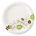  | Dixie UX7PATH Pathways Soak-Proof Shield 6.88 in. Paper Plates - Green/Burgundy (125/Pack, 8 Packs/Carton) image number 0