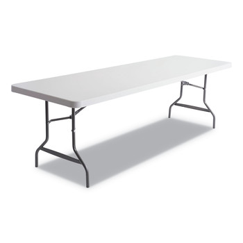 Alera 96 in. x 30 in. x 29 in. Square Edge Resin Rectangular Folding Table - Platinum