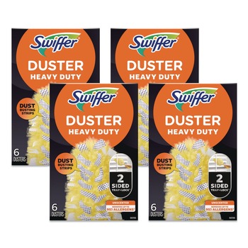 Swiffer Dust Lock Fiber Heavy Duty Dusters Refill - Yellow (24/Carton)