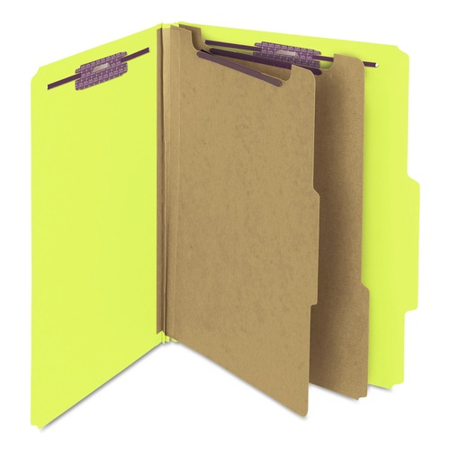 Office Jansan | Smead 14034 Pressboard Six-Section Top Tab Classification Folders - Letter, Yellow (10/Box) image number 0
