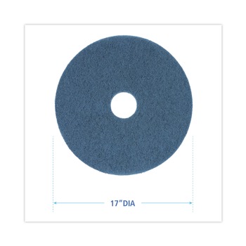 Boardwalk 17 in. Diameter Scrubbing Floor Pads - Blue (5/Carton)