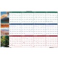 Office Jansan | House of Doolittle 393 12-Month (Jan-Dec): 2026 24 in. x 37 in. Nature Photos Earthscapes Recycled Reversible/Erasable Yearly Wall Calendar - White Sheets image number 1