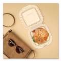 Food Trays, Containers, and Lids | Dart 60PPHT1 6.31 in. x 6.31 in. x 3 in. ProPlanet Microwaveable Hinged Plastic Containers - Clear (300/Carton) image number 6