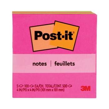 Post-it Notes 4 in. x 4 in. Original Pads - Poptimistic Collection Colors (5/Pack)