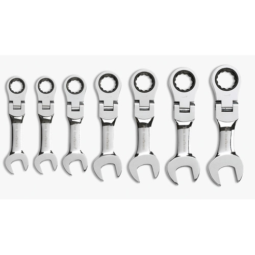 Ratcheting Wrenches | GearWrench 9570 7-Piece SAE Stubby Flex Head Combination Ratcheting Wrench Set image number 0