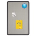 Office Jansan | Quartet 7693G 36 in. x 24 in.Contour Fabric Bulletin Board - Gray/Black image number 2