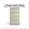 Office Jansan | Alera 25482 30 in. x 18.63 in. x 52.5 in. Legal/Letter-Size 4-Drawer Lateral File - Putty image number 7