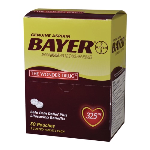 Cleaning & Janitorial Supplies | Bayer 64268 Genuine Buffered Aspirin (NSAID) Tablet 2 Tablets/Packet 30 Packetss/Box image number 0