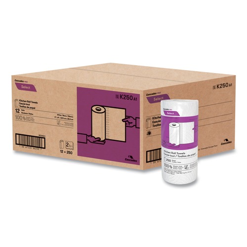 Paper Towels and Napkins | Cascades PRO K250 8 in. x 11 in. 2-Ply Select Kitchen Roll Towels (12/Carton) image number 0