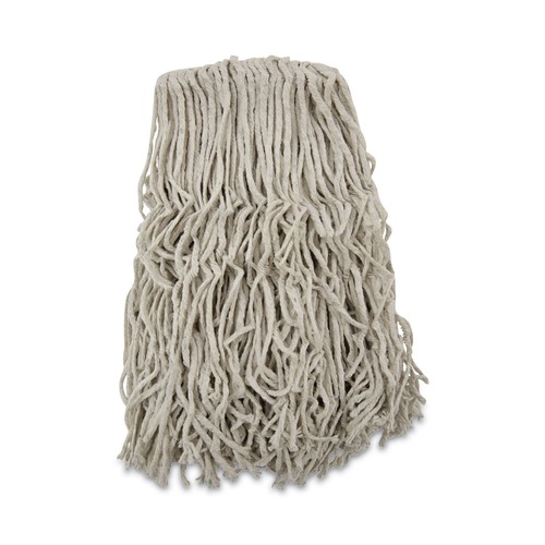 Mops | Boardwalk BWKCM20024 24 oz. Cut-End Banded Cotton Mop Heads - White (12/Carton) image number 0