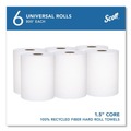 Cleaning & Janitorial Supplies | Scott 56158 8 in. x 800 ft. 1-Ply Universal 100 Percent Recycled Fiber Hard Roll Paper Towels - White (6/Carton) image number 1