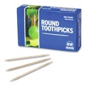 Cutlery | AmerCareRoyal R820 2.5 in. Round Wood Toothpicks - Natural (96000 Toothpicks/Carton) image number 0