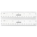  | Universal UNV59025 6 in. Long Standard/Metric Plastic Ruler - Clear (2/Pack) image number 1