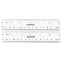 National Tape Measure Day | Universal UNV59025 Standard/Metric 6 in. Plastic Ruler - Clear (2/Pack) image number 1