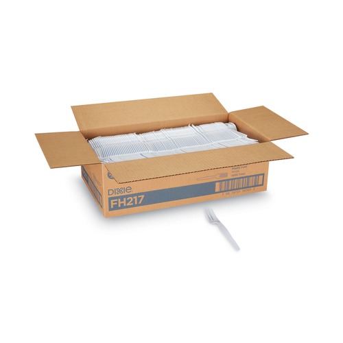 Just Launched | Dixie FH217 Heavyweight Plastic Forks - White (1000-Piece/Carton) image number 0