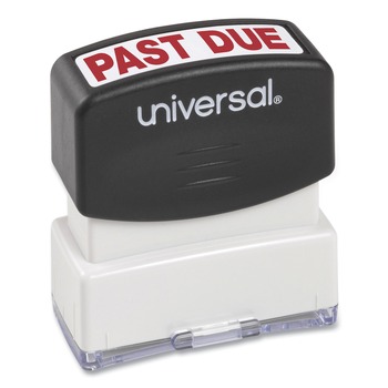 Universal UNV10063 PAST DUE Pre-Inked One-Color, Message Stamp - Red
