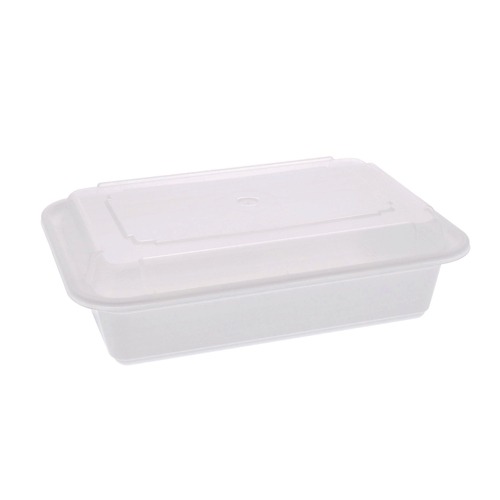 Food Service | Pactiv Corp. NC888 Newspring VERSAtainer 8.8 x 6 x 2.5 Base/Lid Combo Microwavable Containers - White/Clear (150/Carton) image number 0