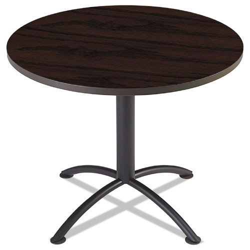  | Iceberg 69718 iLand 36 in. x 29 in. Round Top, Contoured Edges, Cafe-Height Table - Mahogany/Black image number 0