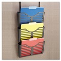 | Universal UNV08163 Triple Pocket 13.5 in. x 4.75 in. x 28 in. Recycled Plastic File Pockets - Black (3/Pack) image number 2