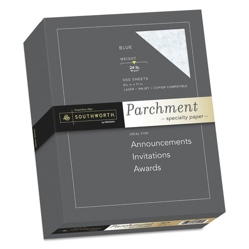  | Southworth 964C Parchment Specialty Paper, 24 Lb, 8.5 X 11, Blue, 500/ream image number 0