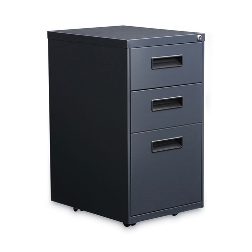Office Carts & Stands | Alera ALEPABBFCH 14.96 in. x 19.29 in. x 27.75 in. 3-Drawers: Box/Box/File Legal/Letter Left or Right File Pedestal - Charcoal image number 0