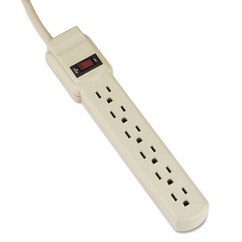 Innovera IVR73304 6-Outlet 1.94 in. x 10.19 in. x 1.19 in. Power Strip with 4 ft. Cord - Ivory