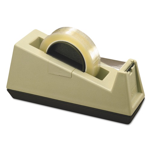 Office Jansan | Scotch C-25 3 in. Core Heavy-Duty Weighted Desktop Plastic Tape Dispenser - Putty/Brown image number 0