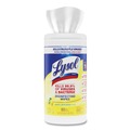 Disinfectants | LYSOL Brand 19200-77182 1 Ply 7 in. x 7.25 in. Lemon and Lime Blossom Disinfecting Wipes -  White, (80 Wipes/Canister, 6 Canisters/Carton) image number 3