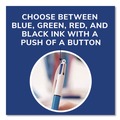 Pens | BIC MM11-AST Medium 1 mm Multi-Color Retractable Ballpoint Pen - Black/Blue/Green/Red Ink/Blue/White Barrel (12/Box) image number 4