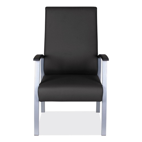  | Alera ALEML2419 metaLounge Series 24.6 in. x 26.96 in. x 42.91 in. High-Back Guest Chair - Black Seat/Back, Silver Base image number 0