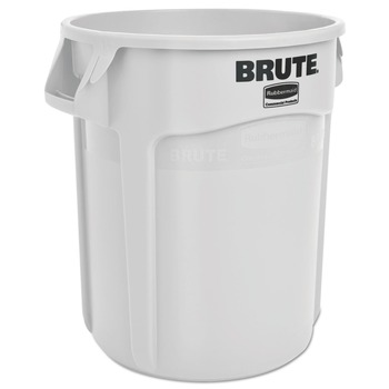 Rubbermaid Commercial 20 gal. Plastic Vented Round Brute Container - White