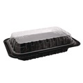 Food Trays, Containers, and Lids | Pactiv Corp. YCNC300800NH 13.3 in. x 8.4 in. x 4 in. ClearView MealMaster Chicken Barn - Black/Clear (105/Carton) image number 4