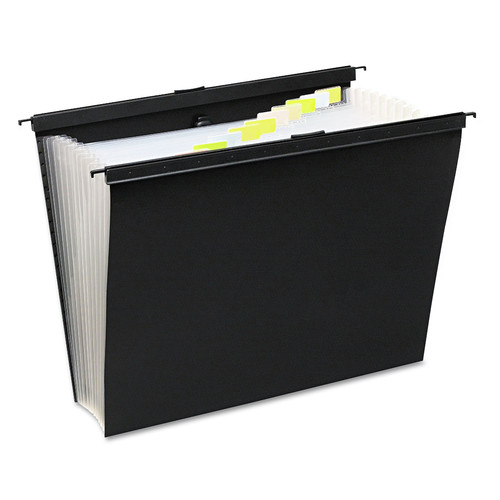  | Wilson Jones W68205 Letter Size Slide-Bar 12 Divider Expanding File Cabinet Pocket - Black image number 0