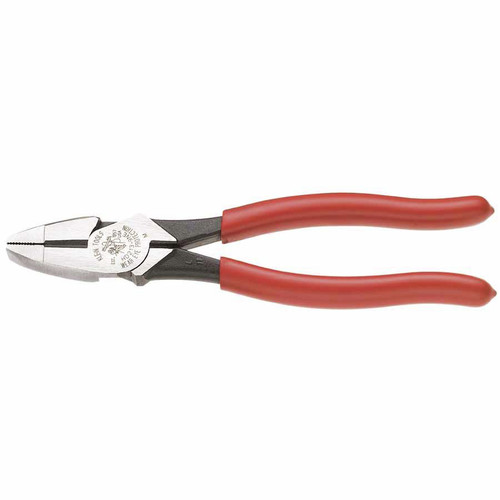 Pliers | Klein Tools HD213-9NE NE-Type Side Cutter Pliers, 9 1/4 in Length, 23/32 in Cut, Plastic-Dipped Handle image number 0