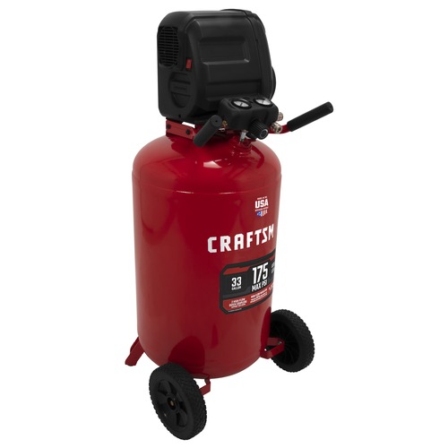 Craftsman CMXECXM331.COM 15 Amp 1.7 HP 33 Gallon 175 PSI 5.1 SCFM 90 PSI Oil Free Portable Electric Vertical Corded Air Compressor