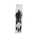 Cutlery | Boardwalk BWKFKTNSHWPSBLA 6-Piece Heavyweight Condiment/Fork/Knife/Napkin/Spoon Cutlery Kit - Black (250/Carton) image number 2