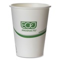 Cups and Lids | Eco-Products EP-BHC12-GS 12 oz. GreenStripe Renewable and Compostable Paper Hot Cups - White/Green (1000/Carton) image number 0