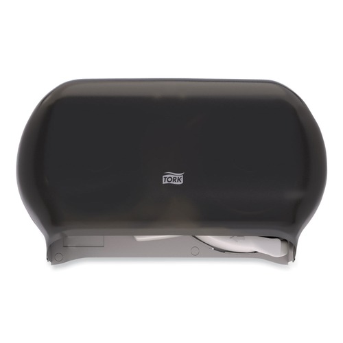 New Year New Savings! Save $25 off $150 | Tork 59TR 12.75 x 5.57 x 8.25 Twin Standard Roll Bath Tissue Dispenser - Smoke (1/Carton) image number 0